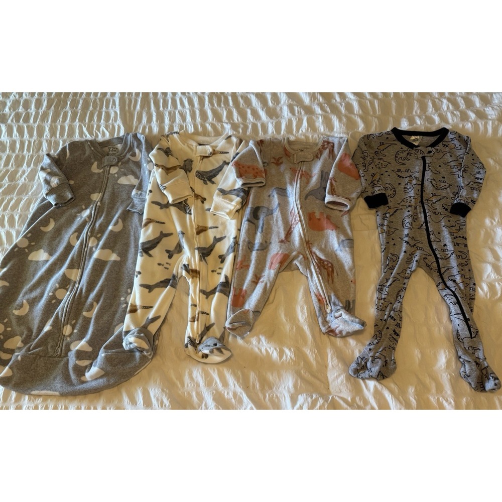 Sleeper Bundle 0-9 Month Lot Fleece Cotton And Fleece Sleep Sack Lot‎ Of 4